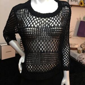 Christian Siriano silky crochet top